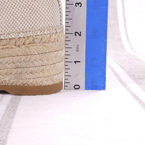 Tory Burch Shoes Womens 5.5 Catalina Wedge Beige Espadrille White Canvas Resort - Picture 14 of 14